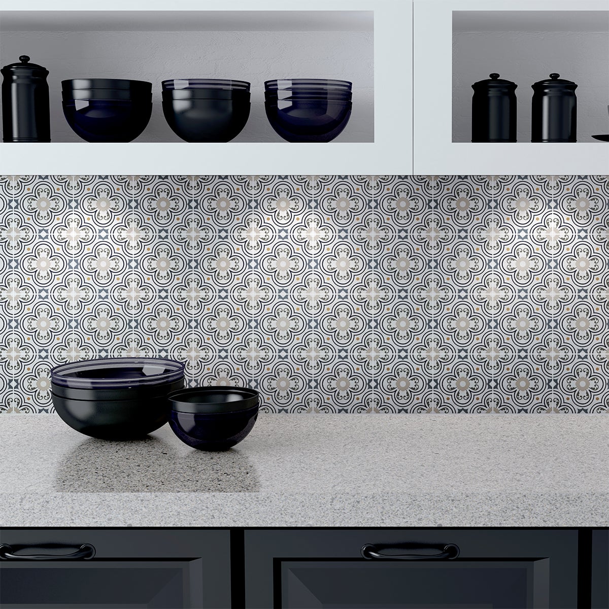 24 adesivi piastrelle di cemento azulejos Graciano - Sticker adesivo - adesivi murali - 24stickers10x10cm - 4