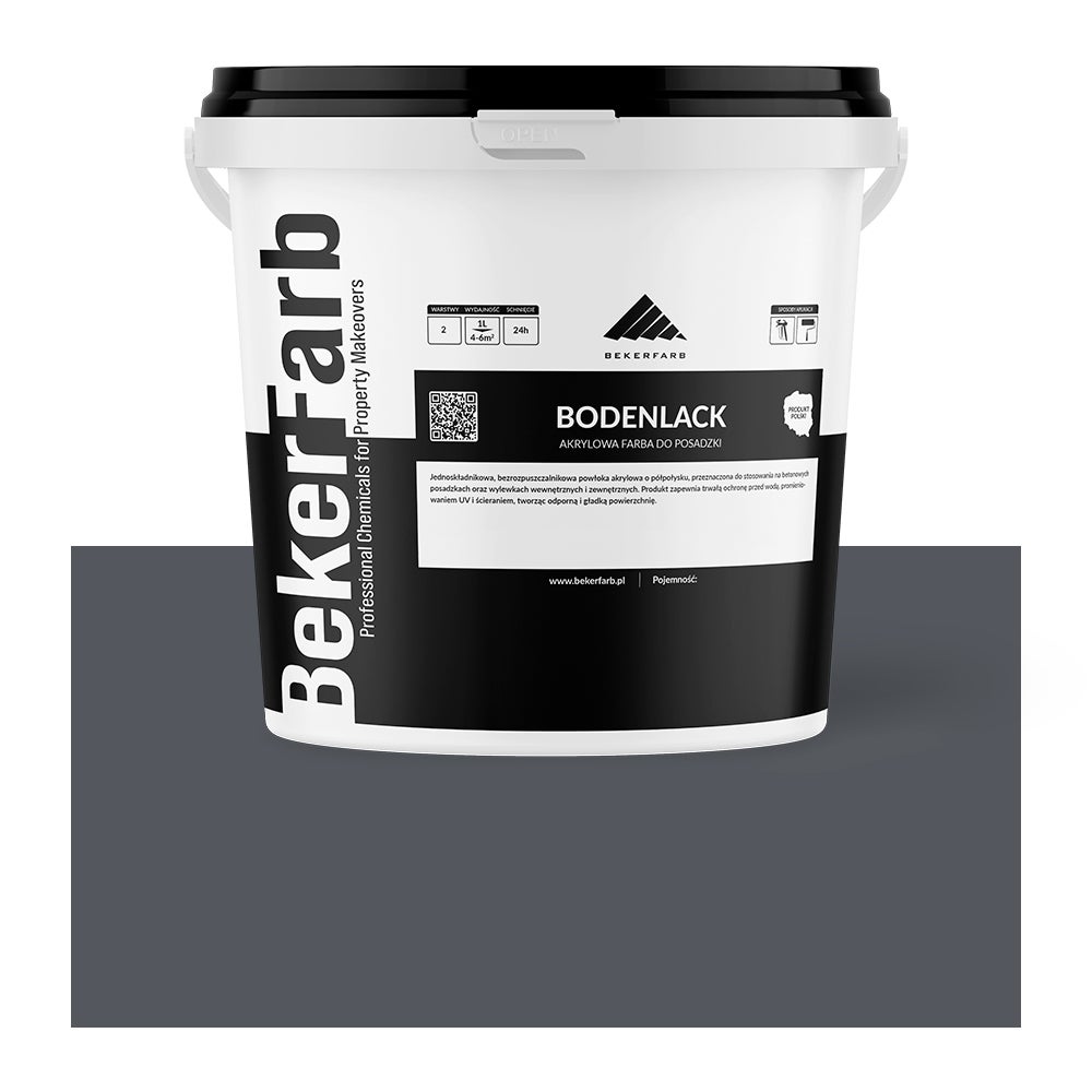 Farba Akrylowa do Bruku i Betonu - Grafitowy Szary - 5L | Kostka Brukowa, Kostka Betonowa, Płyty Betonowe, Beton Wylewany, Beton Dekoracyjny
