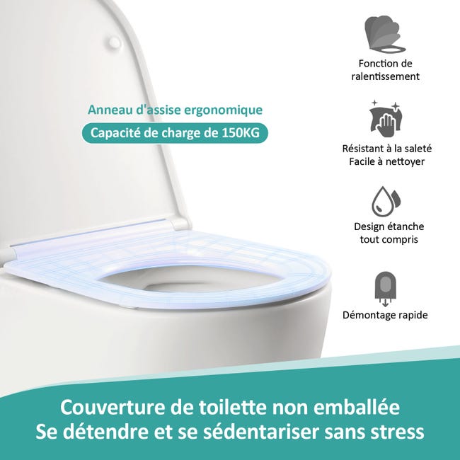 ANYCEE Tapa de inodoro con dispositivo de descenso automático ANYCEE Tapa de inodoro con dispositivo de descenso automático