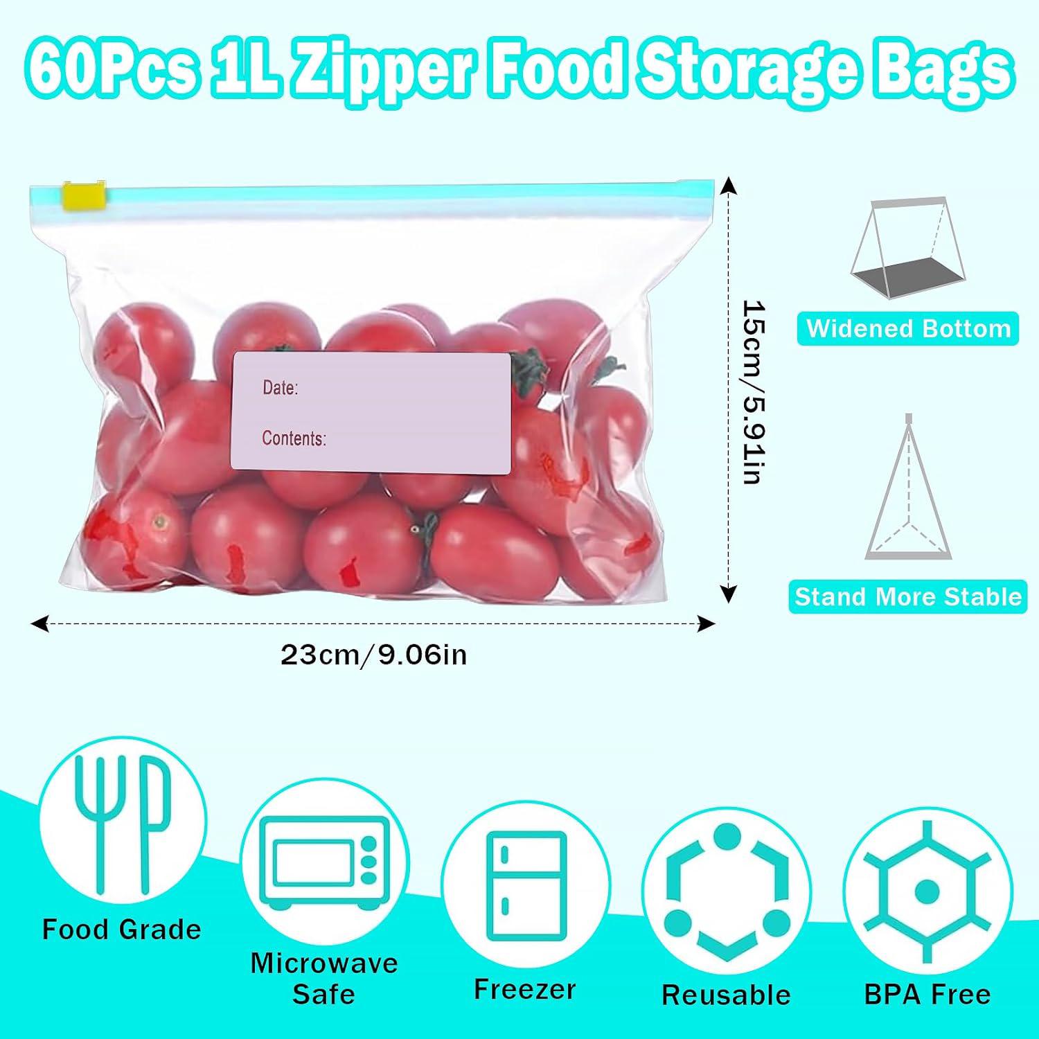 45 Pièces Sac Congelation Zip Reutilisable,3 Tailles Sachet Congelation,Matériau PE Sac De Conservation Alimentaire Ziplock Bag | Leroy Merlin