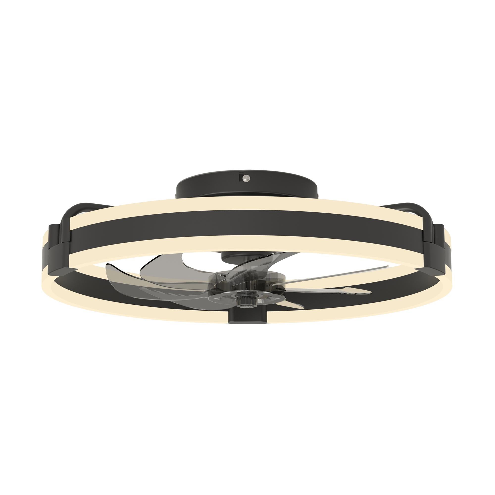 Ventilateur plafond LED 50cm avec lumière, APP et télécommande, 6 vitesses, dimmable 10-100%, 3000-6500K, silencieux 30dB, chambre salon - 2