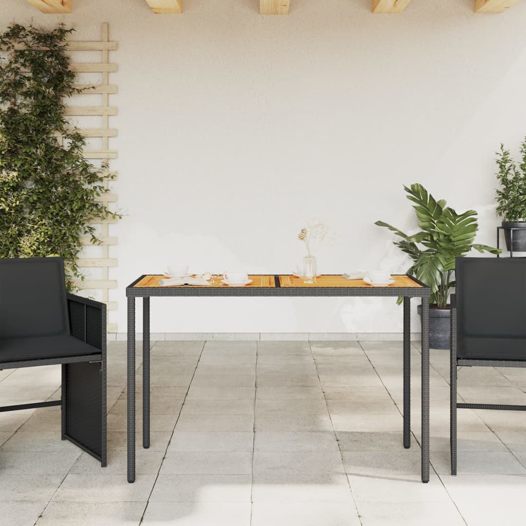 Table de jardin extensible rectangulaire en Rattan synthétique Noir - 4