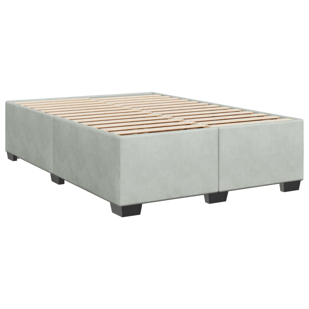 Cadre de lit sans matelas en velours gris clair pour la chambre, 160 × 200 cm - 3