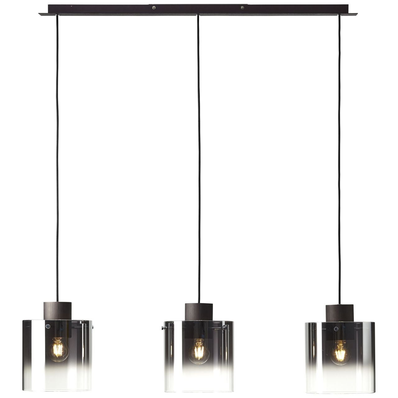 Lampa BRILLIANT, Vonnie okrągła sufitowa 3 płomienie czarny / kolor drewna, 3x A60, E27, 25W, drewno ze zrównoważonego leśnictwa (FSC)