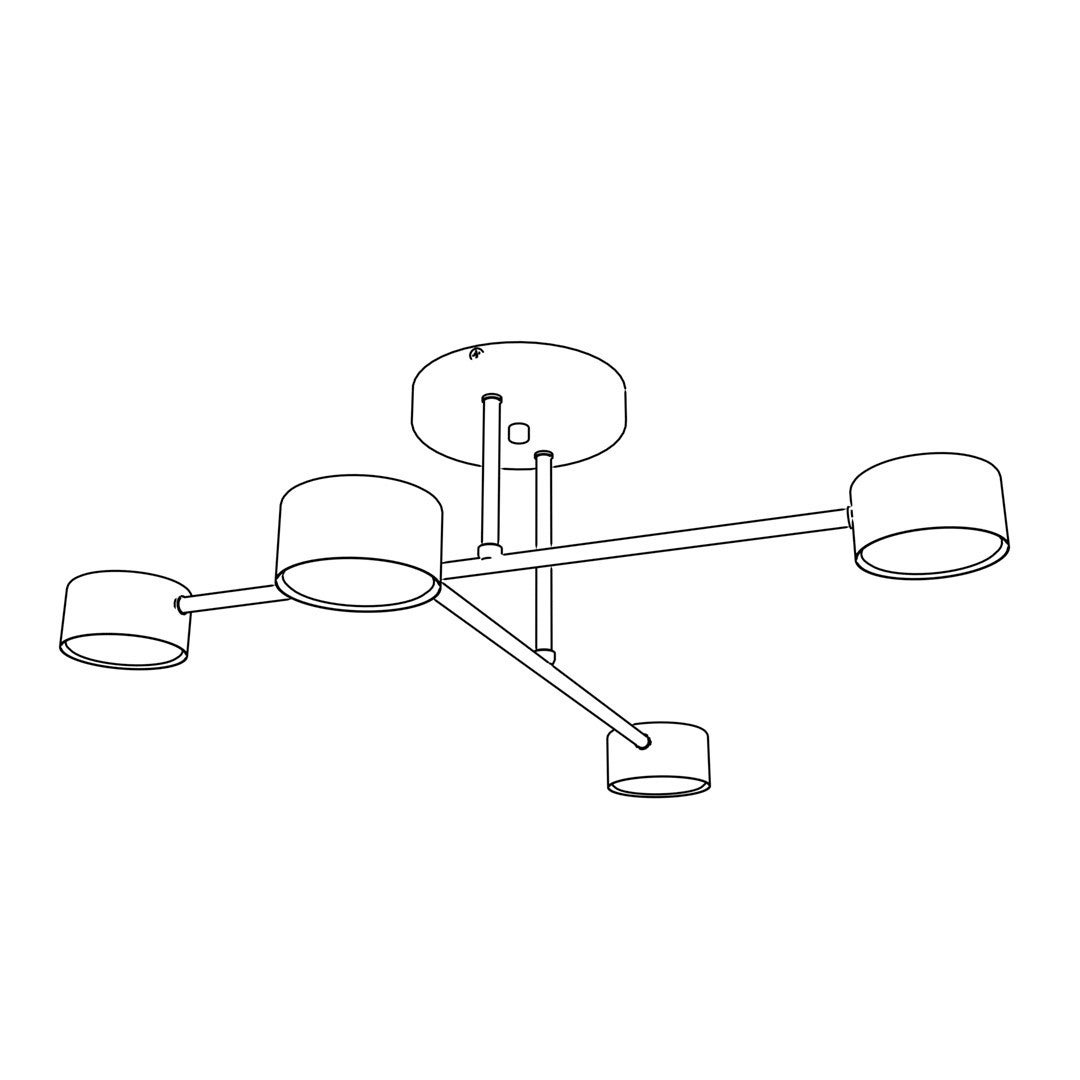Lampa sufitowa Halo czarna 4xGX53x8W nowoczesna wym: 20 x 60 x 60 cm metal Emibig - 6