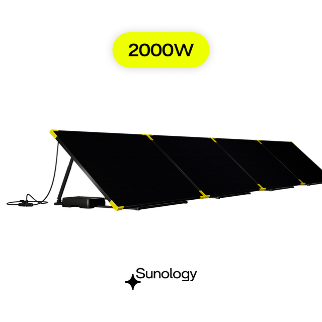 Sunology PLAY - Kit 4 panneaux solaires complet 2000W bifacial – 4 Stations solaire livrées totalement assemblées – Installation au sol ou au mur