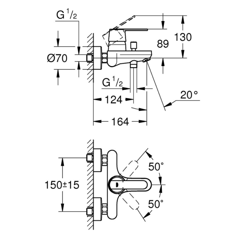 GROHE Mitigeur bain douche Get Chromé - 3