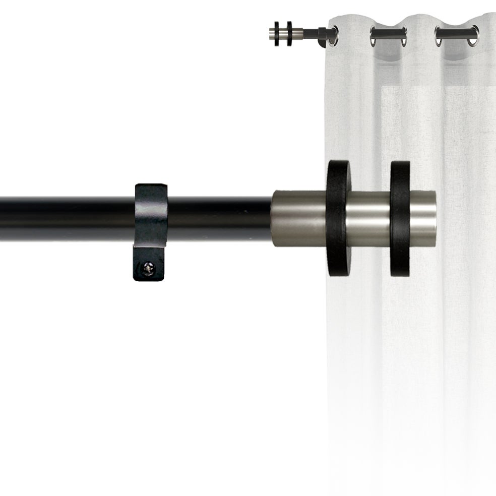 Asta Per Tende Industriale Nera Regolabile 30-240 Cm - Fino A 600 Cm - Per Interni/Esterni, 2,5 Cm