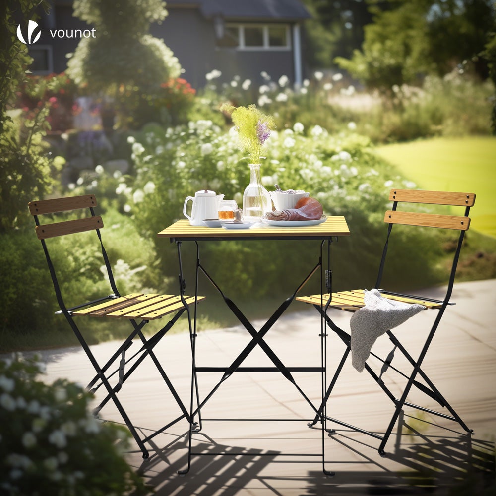 Salon de jardin en Bois Marron 2 personnes - 2