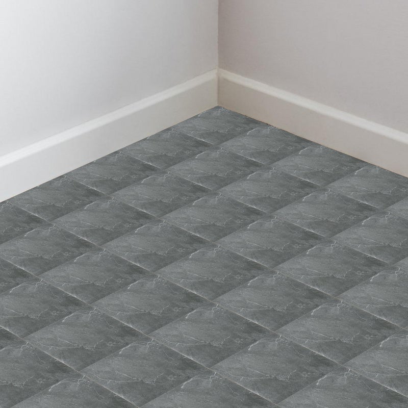 Caja de 11 azzuelos de vinilo autoadhesivos imitation tiling (1 m²), mármol gris