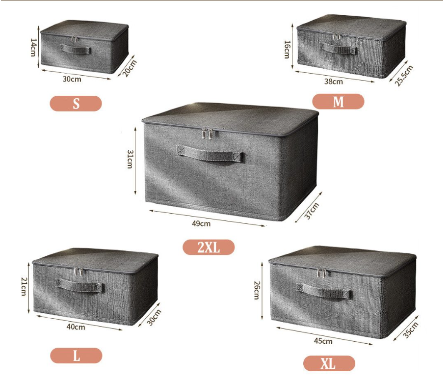 Caixa de arrumação, caixa de arrumação de roupa extra grande, 45 x 35 x 26 cm, caixa de pano dobrável com tampa - 2