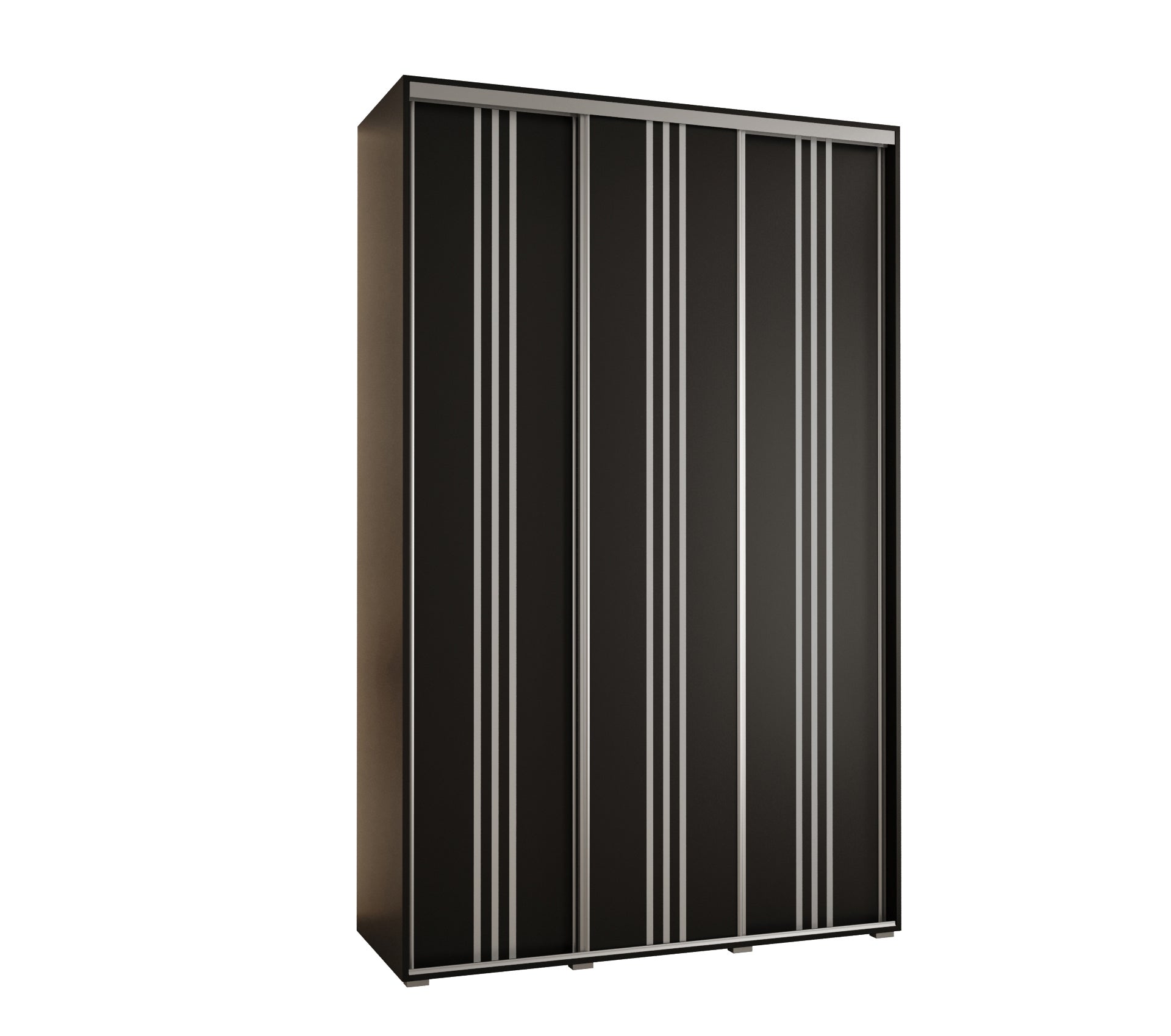 Szafa przesuwna wysoka Davos 6 150 x 45 x 235,2 cm czarny + czarny + u. srebrny - Abiks Meble