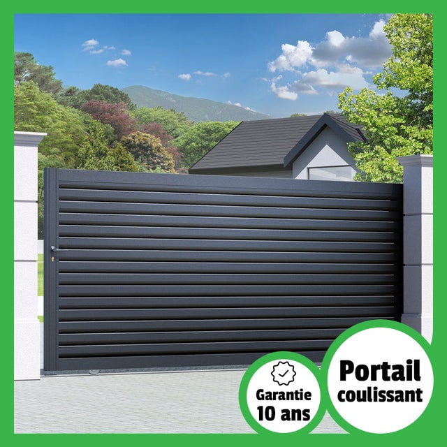 Portail aluminium Lames persiennes