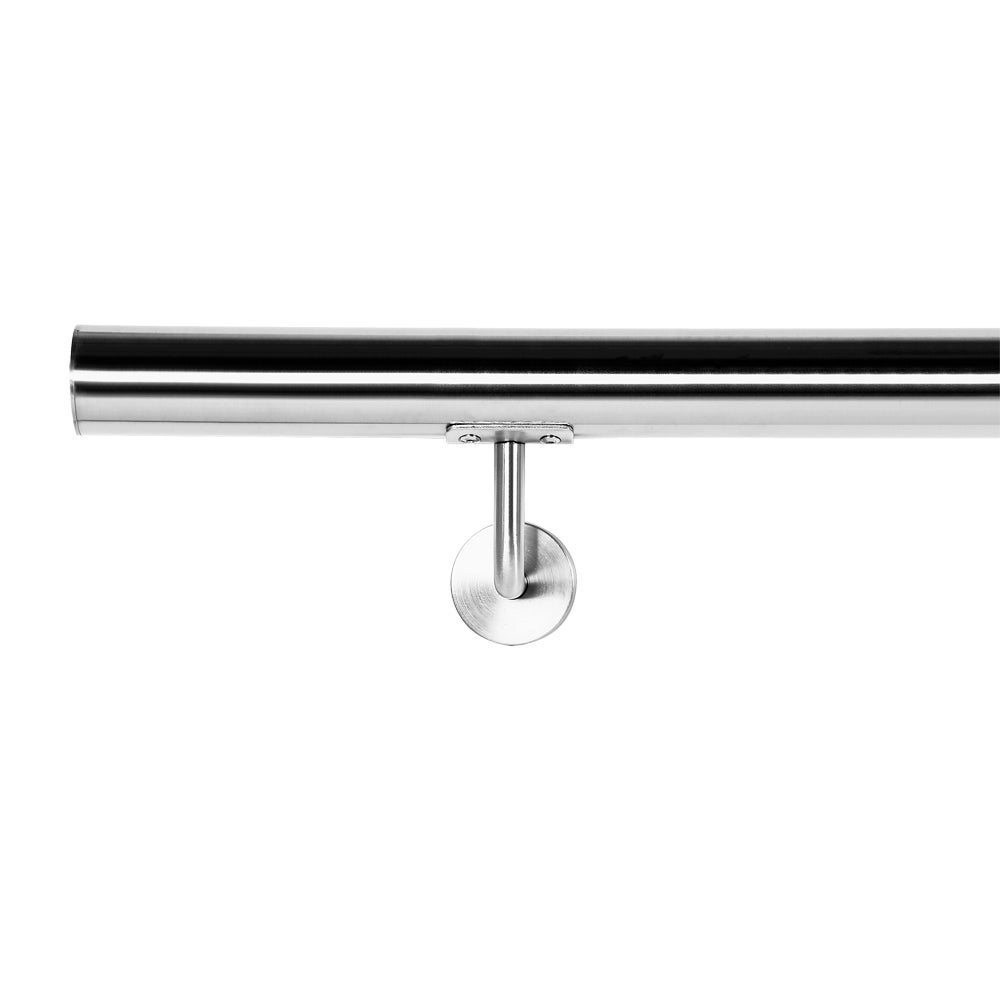 Kit Main courante Escalier 150cm Acier affiné V2A Garde-corps Rambarde Support mural Dispositif de fixation Balustrade Logement WilTec - 5