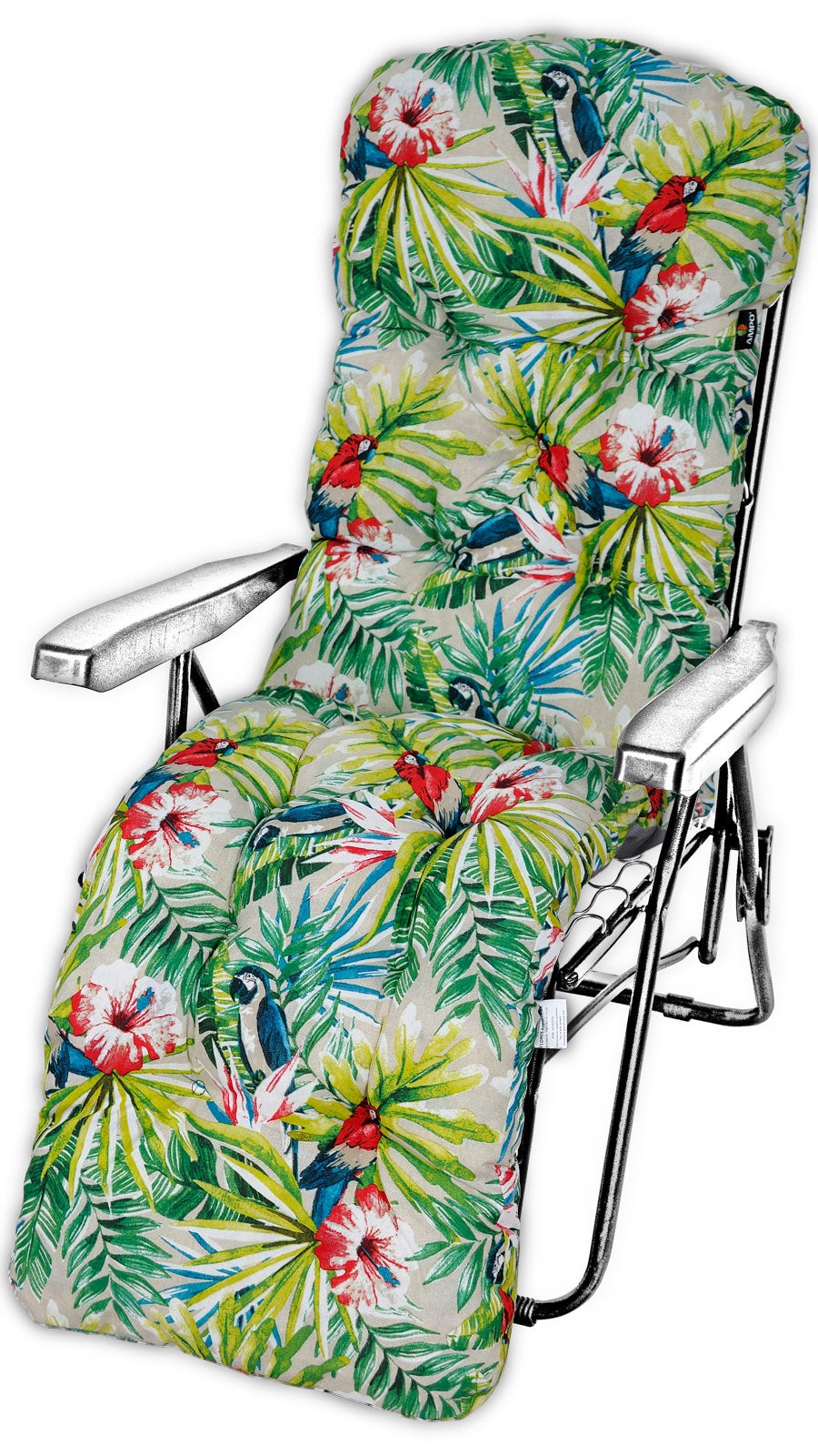 Poduszka ogrodowa na leżak z podnóżkiem AMPO zielony czerwony 1 szt.