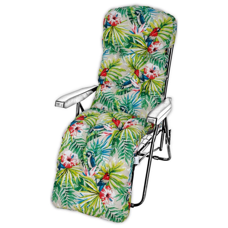 Poduszka ogrodowa na leżak z podnóżkiem AMPO zielony czerwony 1 szt.