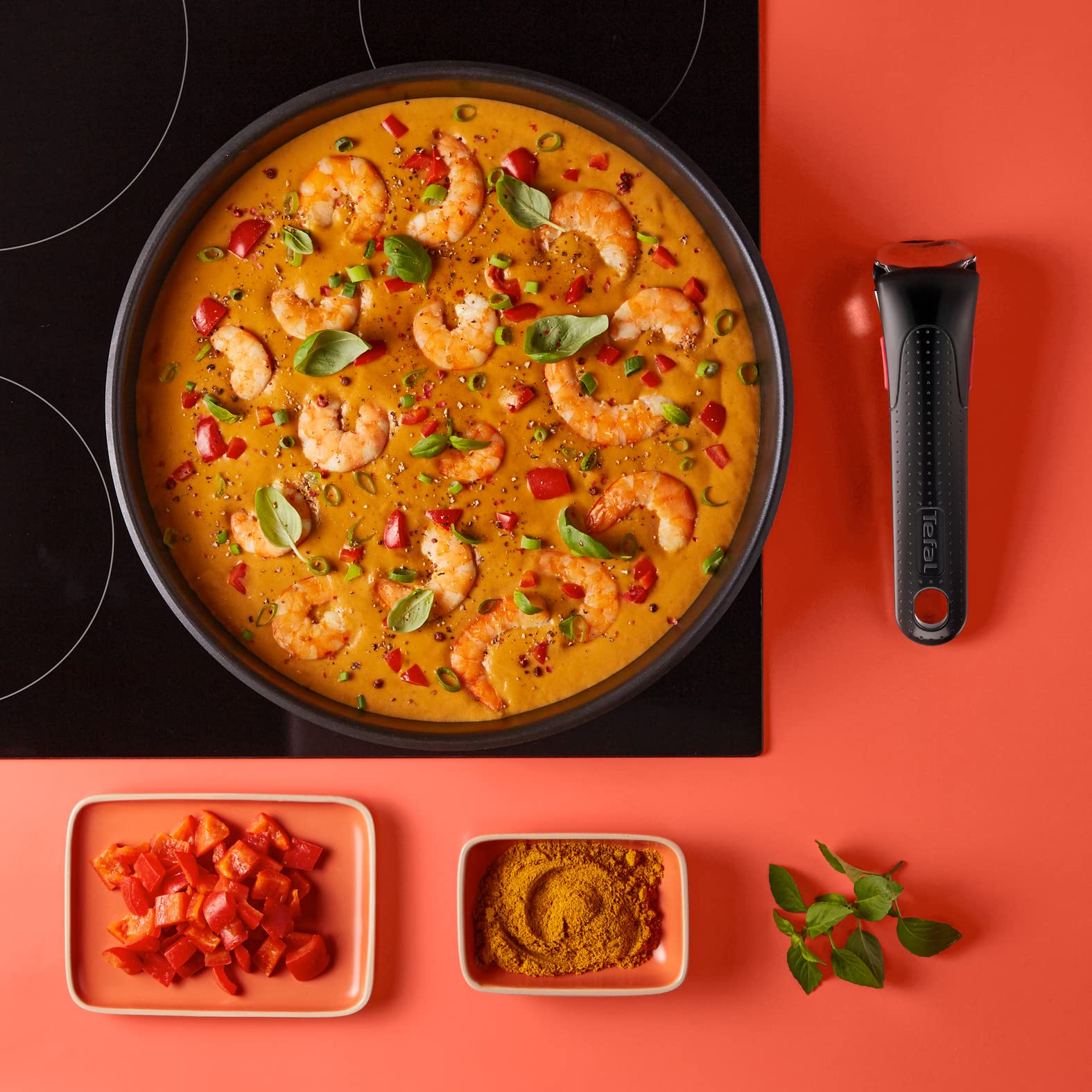 Tefal Ingenio - Set di pentole 8 padelle con manico rimovibile, induzione, in acciaio inossidabile, rivestimento antiaderente, impilabile, compatibile - 4