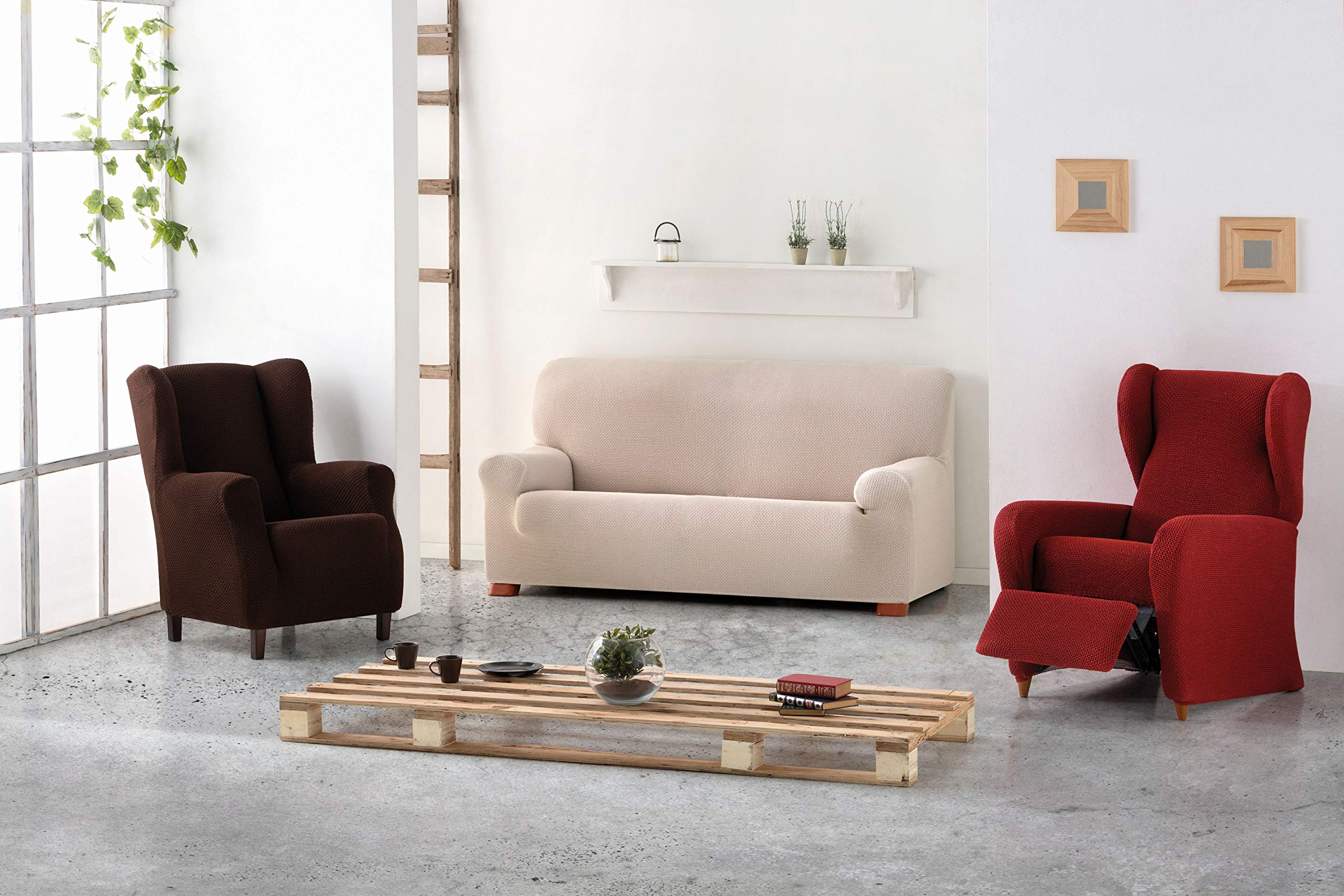 Eysa Italia F817061 Cora Copripoltrona Bielastico, Poliestere-Cotone, Beige, 36x27x9 cm - 2