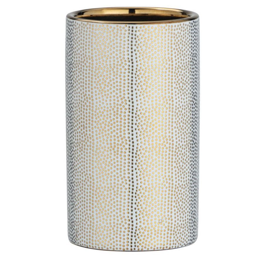 Gobelet de salle de bain design Nuria - Blanc et doré - 3