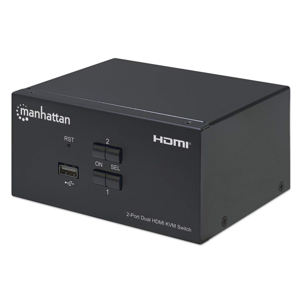 Conmutador Kvm Hdmi Manhattan De Puertos K Hz Conexiones De Audio Micr Fono Usb A Mm