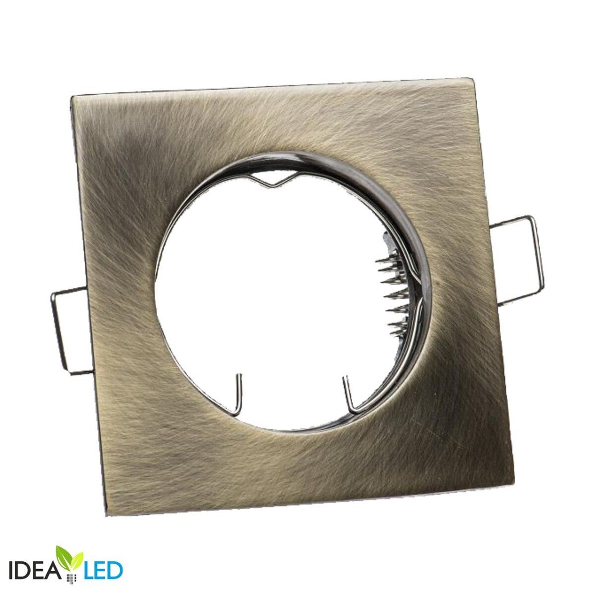 Oprawa sufitowa wpuszczana oczko mosiądz 1xGU10x50W kwadratowa IP20 wym: 2,8 x 8 x 8 cm aluminium IdeaLED