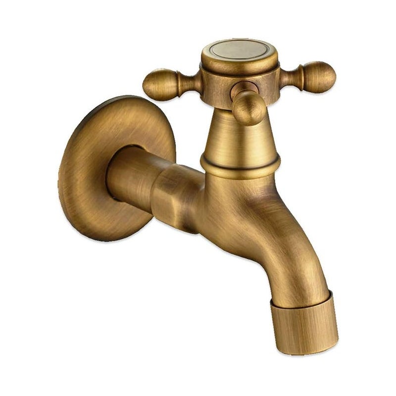 Kran ścienny do mopa kuchennego na zimną wodę G1/2 - do umywalki łazienkowej (brąz)