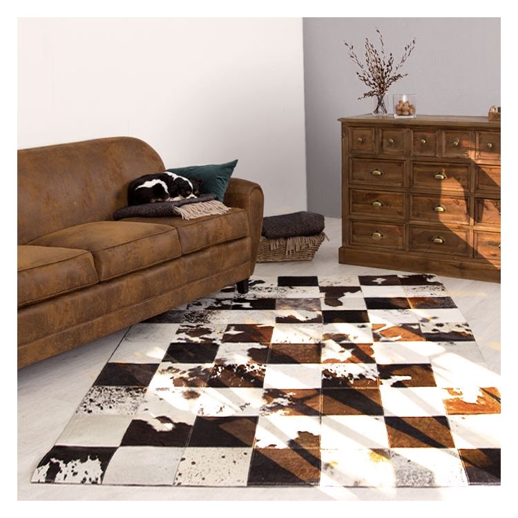 Divano a 3 posti in microfibra marrone - Club - 5