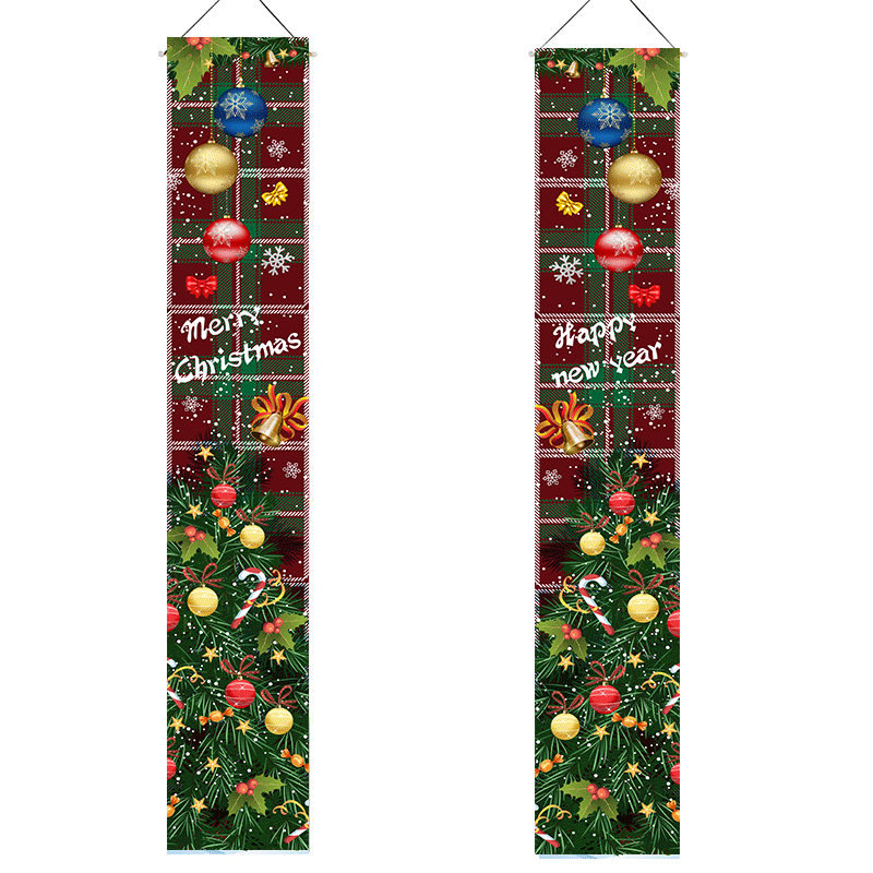 1 paire de couplets de décoration de porte d'entrée de Noël pour ...