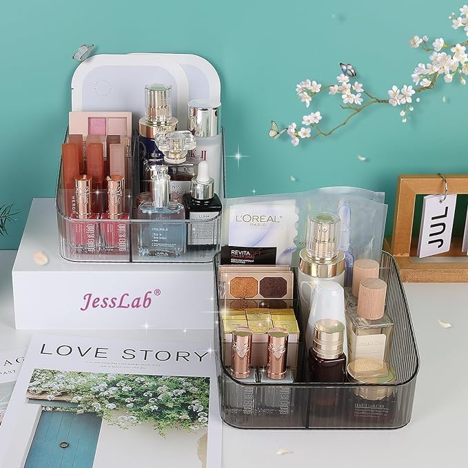Maquillage Organisateur avec 5 Compartiment Beauté Stockage Maquillage Organisateur pour Le Bureau Armoire Salle de Bain Vanité Comptoirs - 5