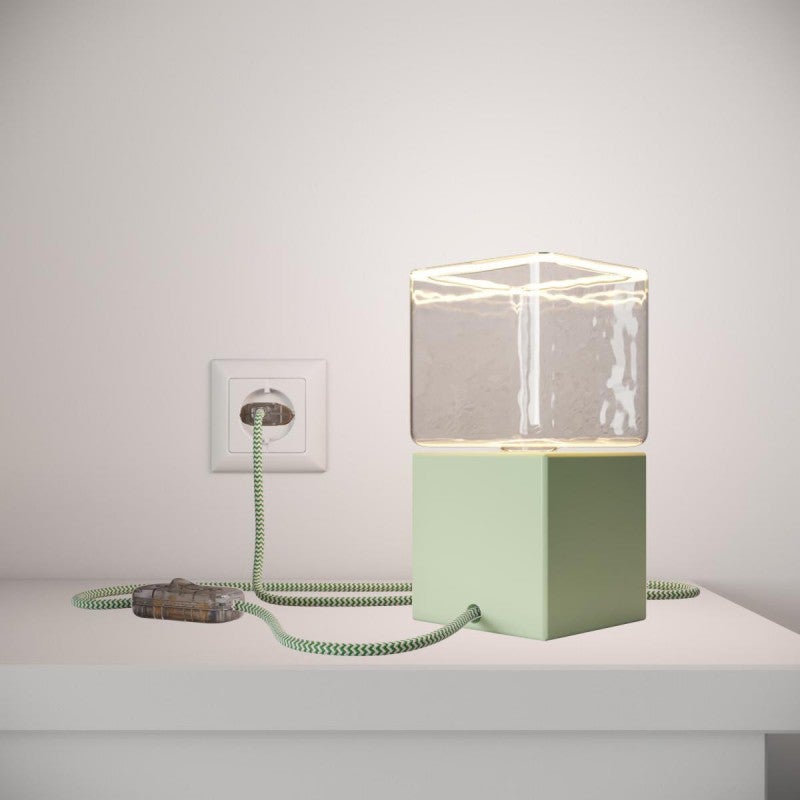 Lampe Ledvance Decor Raphia Vert, E27, 15W Max, Avec Interrupteur Et Câble Textile