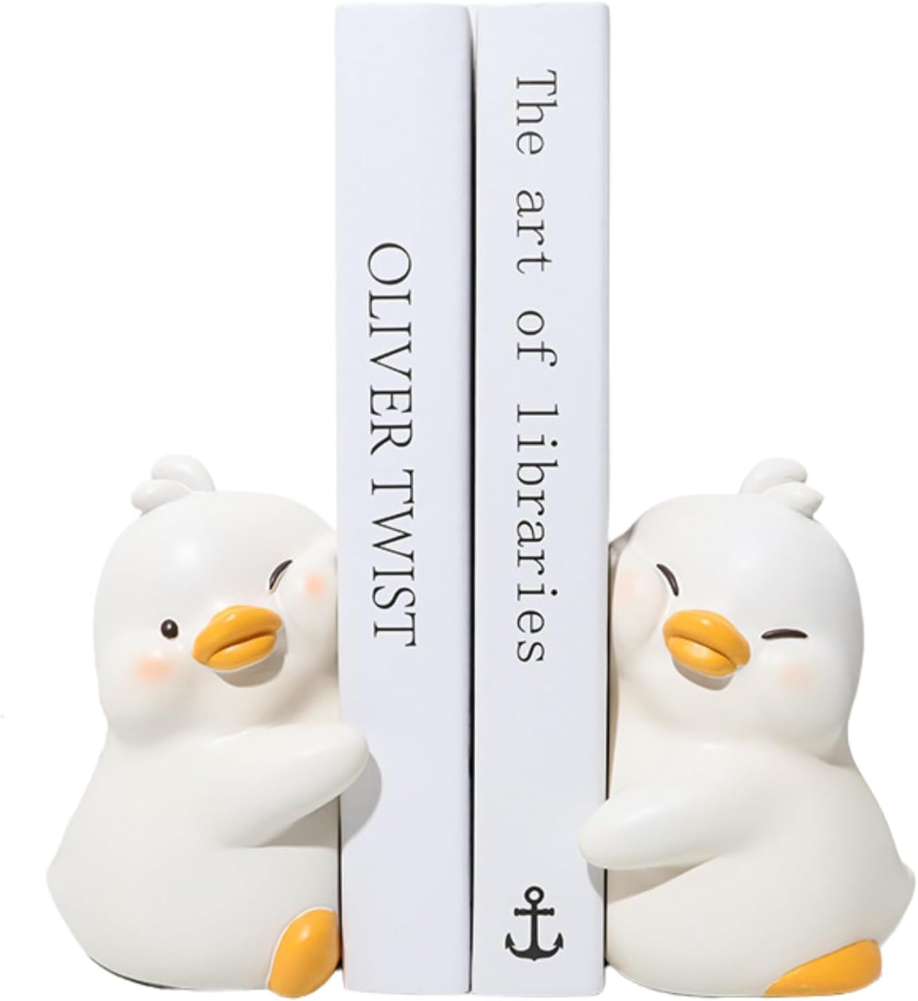Serre-Livres Mignons Canard En Résine - Lot Décoratif Adorable Pour Étagère Et Bureau
