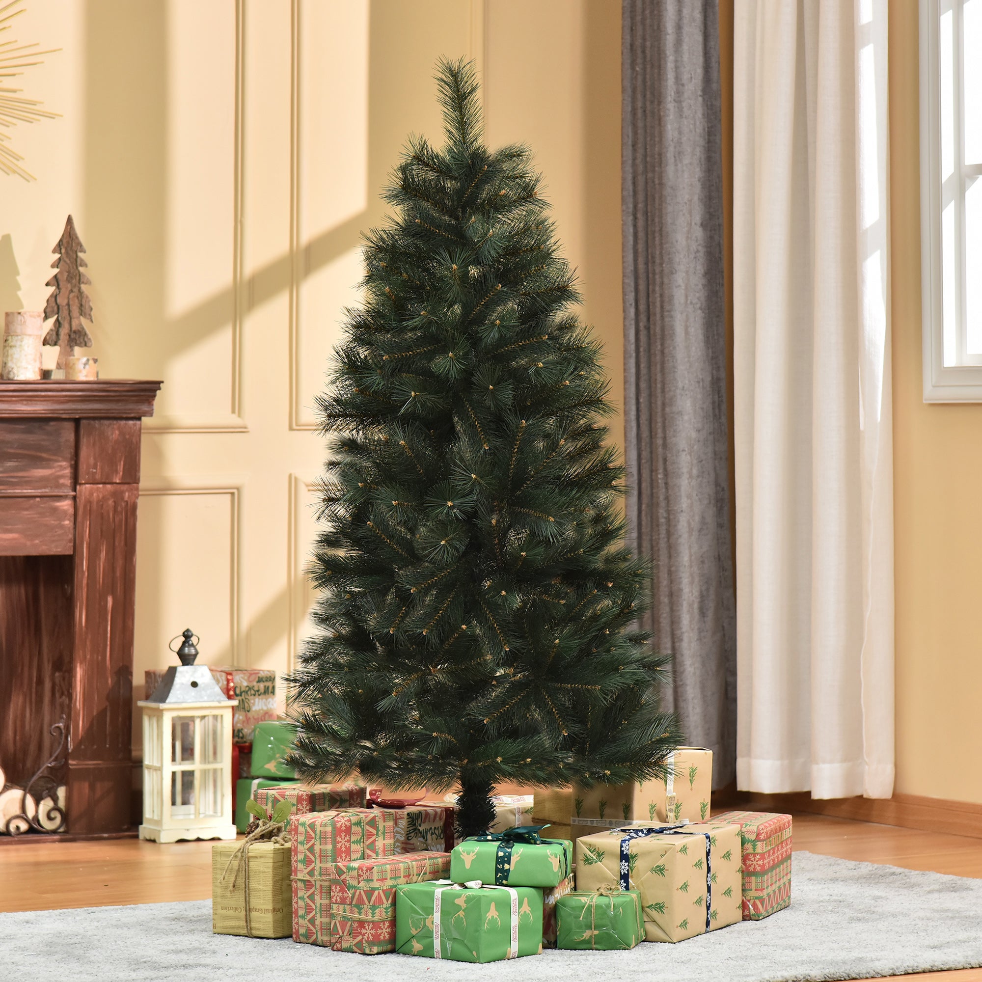 Árbol de Navidad HOMCOM PVC, Acero Verde Ø75x150 cm - 2