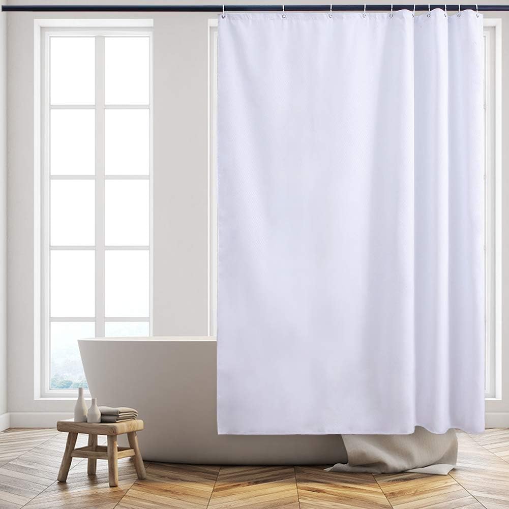 Tenda da doccia nera - Tenda da doccia in tessuto spesso con trama a