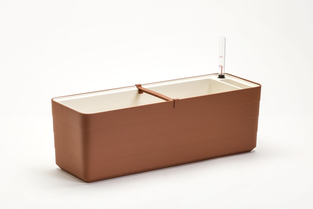 Skrzynka balkonowa BERBERIS Rim Kowalczyk 60 cm terakota z uchwytami 1 kpl