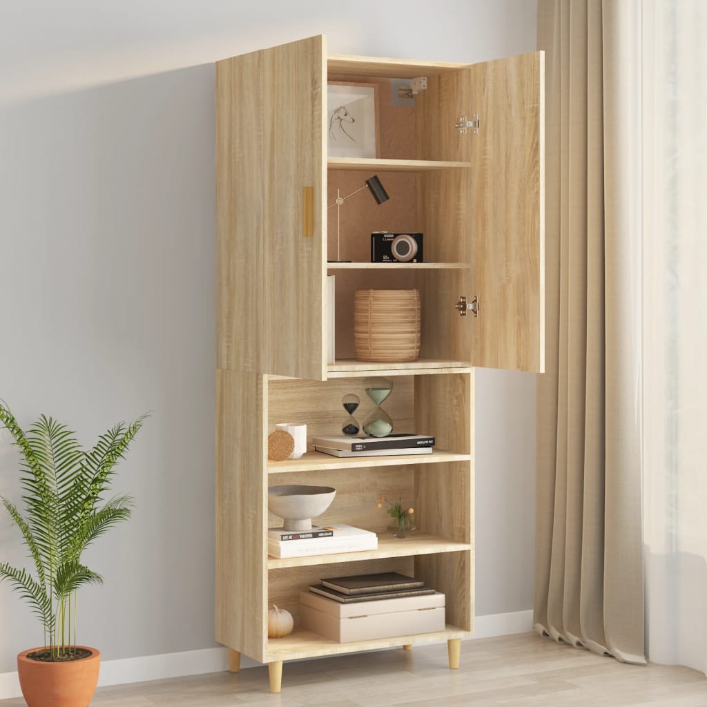 vidaXL Armoire murale suspendue Chêne sonoma 69,5x34x90 cm - 4
