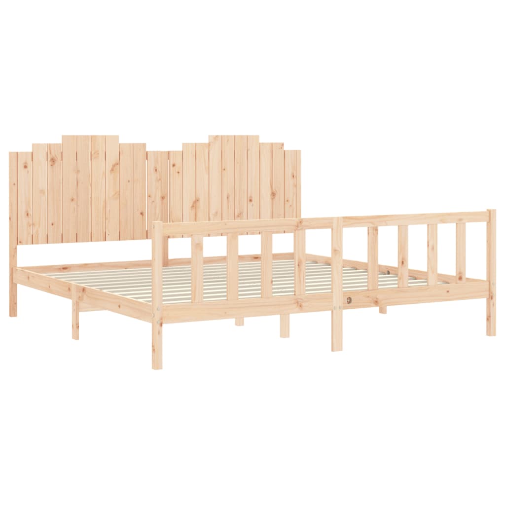 Maison Exclusive - Cama sem colchão 200x200 cm madeira de pinho maciça - 5