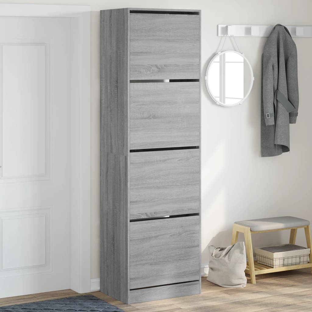 Scarpiera Pieghevole In Bambù 4 Livelli - Organizer Da Appoggio Per Scarpe, Libri E Decorazioni