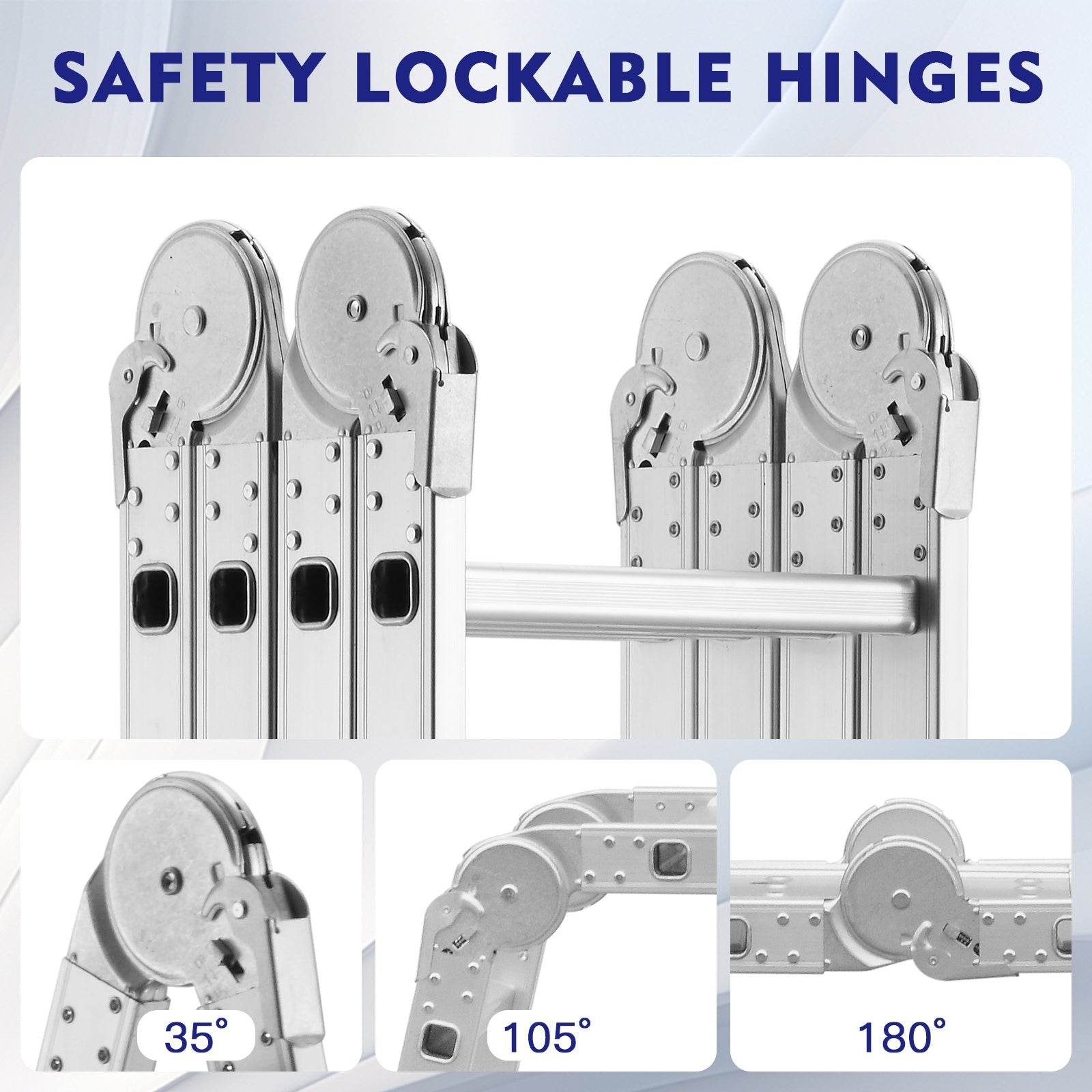TEENO Échelle télescopique 7 en 1, Échelle Transformable 4,7 m, 2 marches épaisses antidérapantes - 2