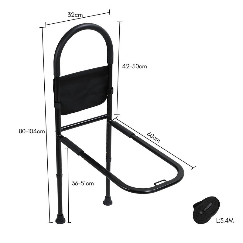 Barrière de lit Barrière anti-chute pour adultes âgés Poignée de maintien Barrière de lit réglable en hauteur Poignée de lit jusqu'à 150kg - 2