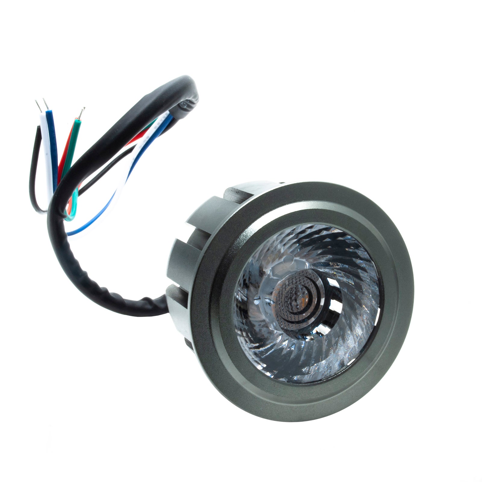 Spot LED SPOT RGB 6W 24V synchronisable dimmable DMX512 lumière colorée chromothérapie 50mm 5 fils RGB+4000K - 2