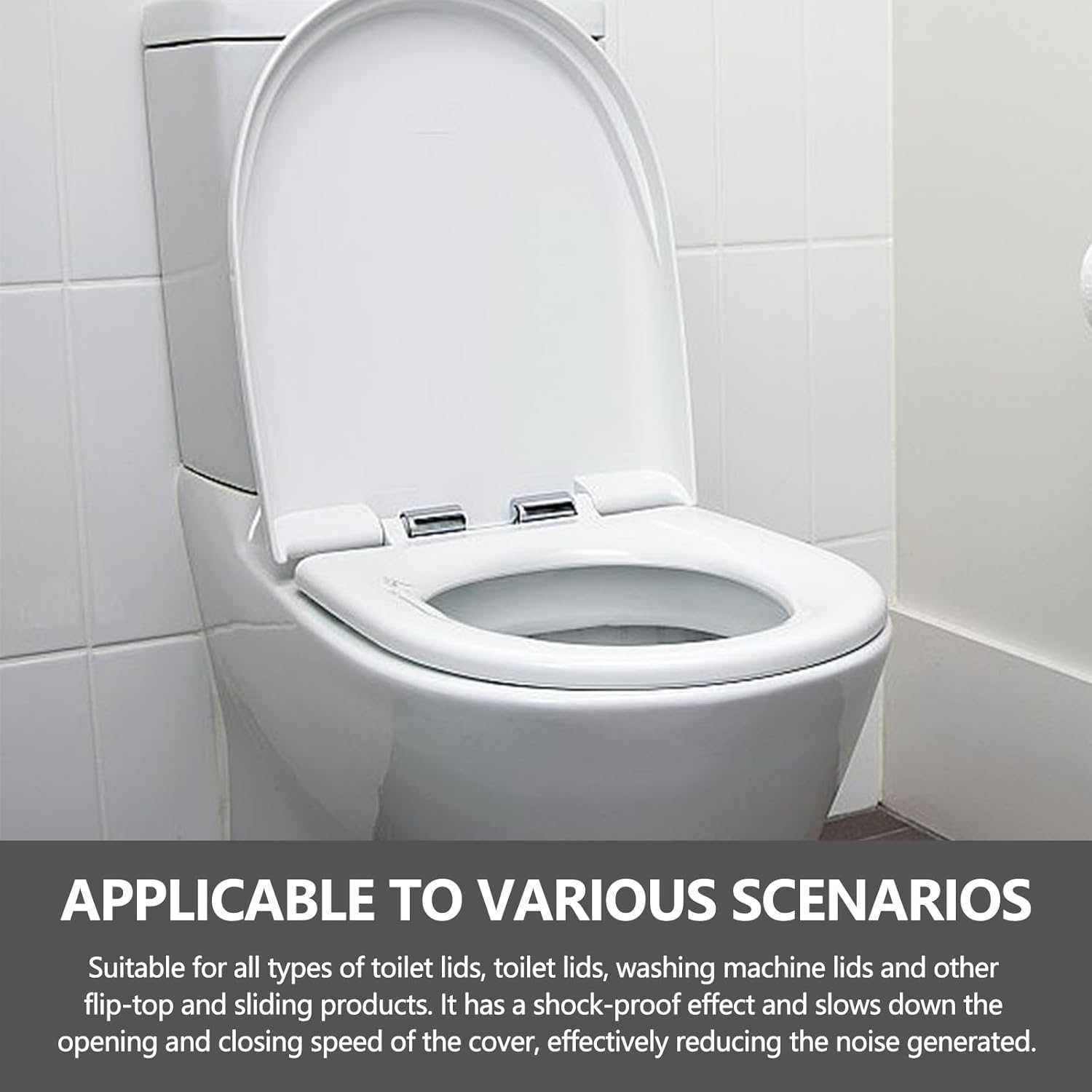 Blanc Fixation Abattant WC, Charnière Abattant WC 7 Pièces, Charnières De Siège De Toilette À Fermeture Douce, Moderne - 4