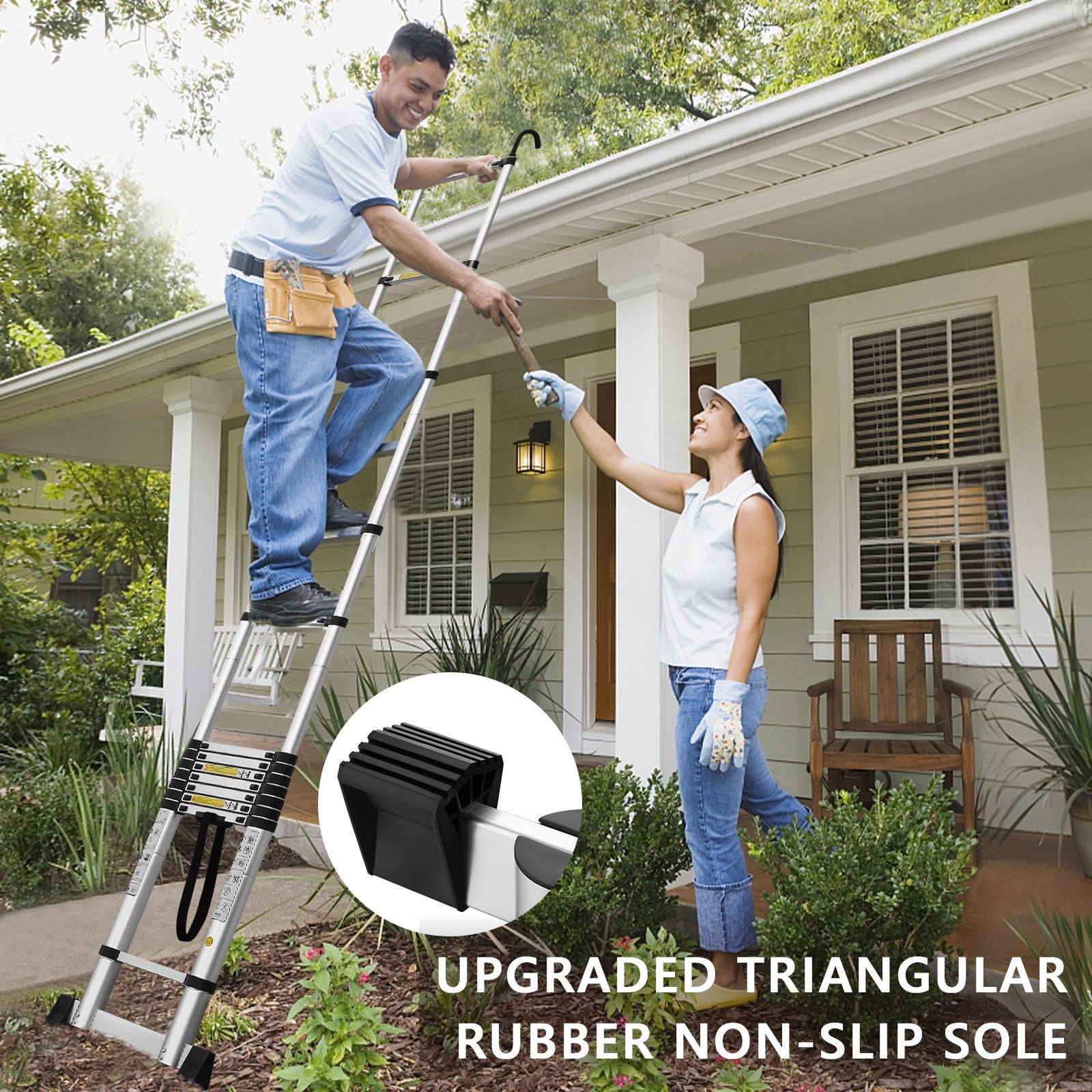 DEWINNER Échelle Télescopique 5M en Aluminium Bricolage Pliable,Charge Maximale 150kg - 6