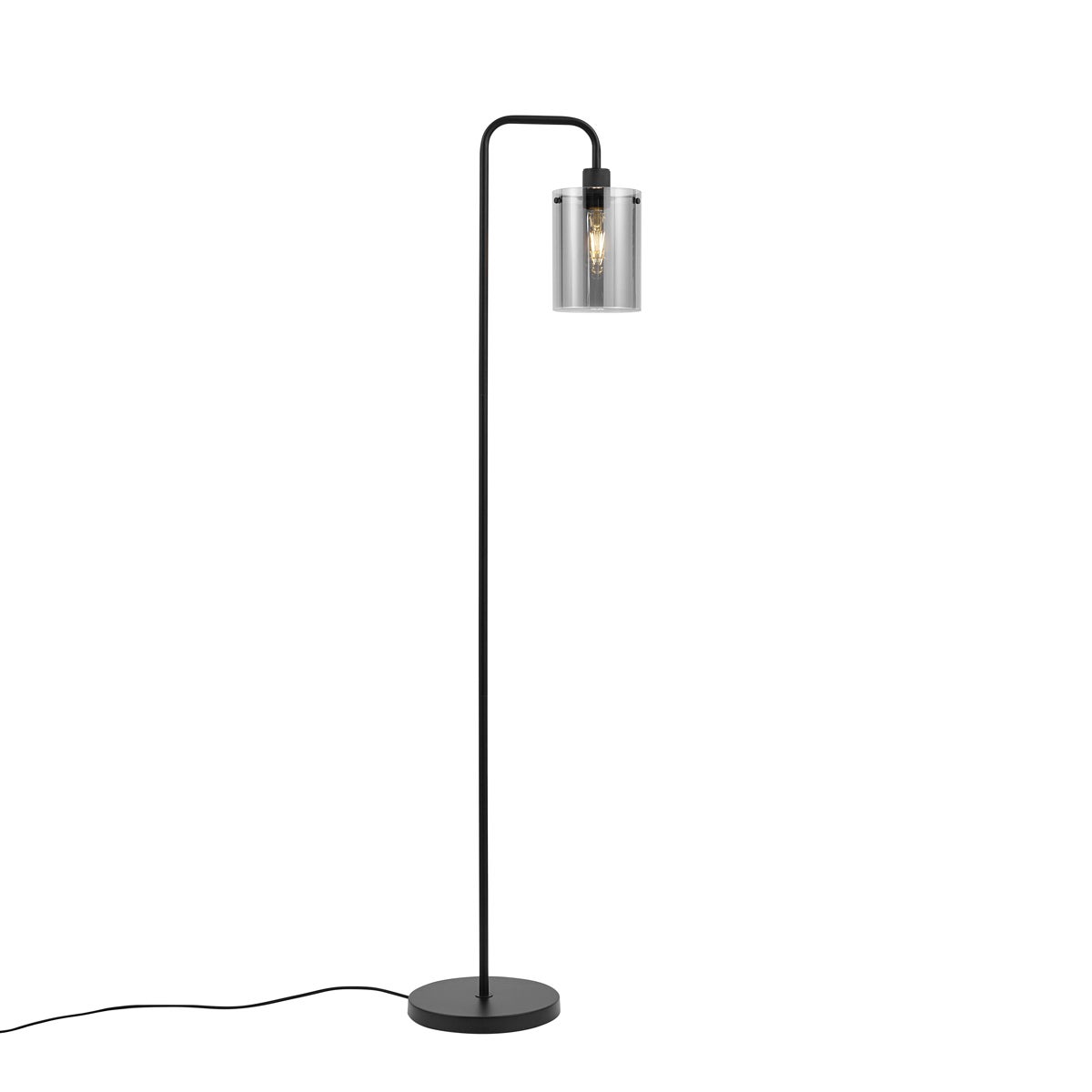 Qazqa nowoczesny lampa podłogowa z kloszem - Domo - czarny, max. 15w, kompatybilny z żarówką LED, e27, 150cm, IP20 oświetlenie
