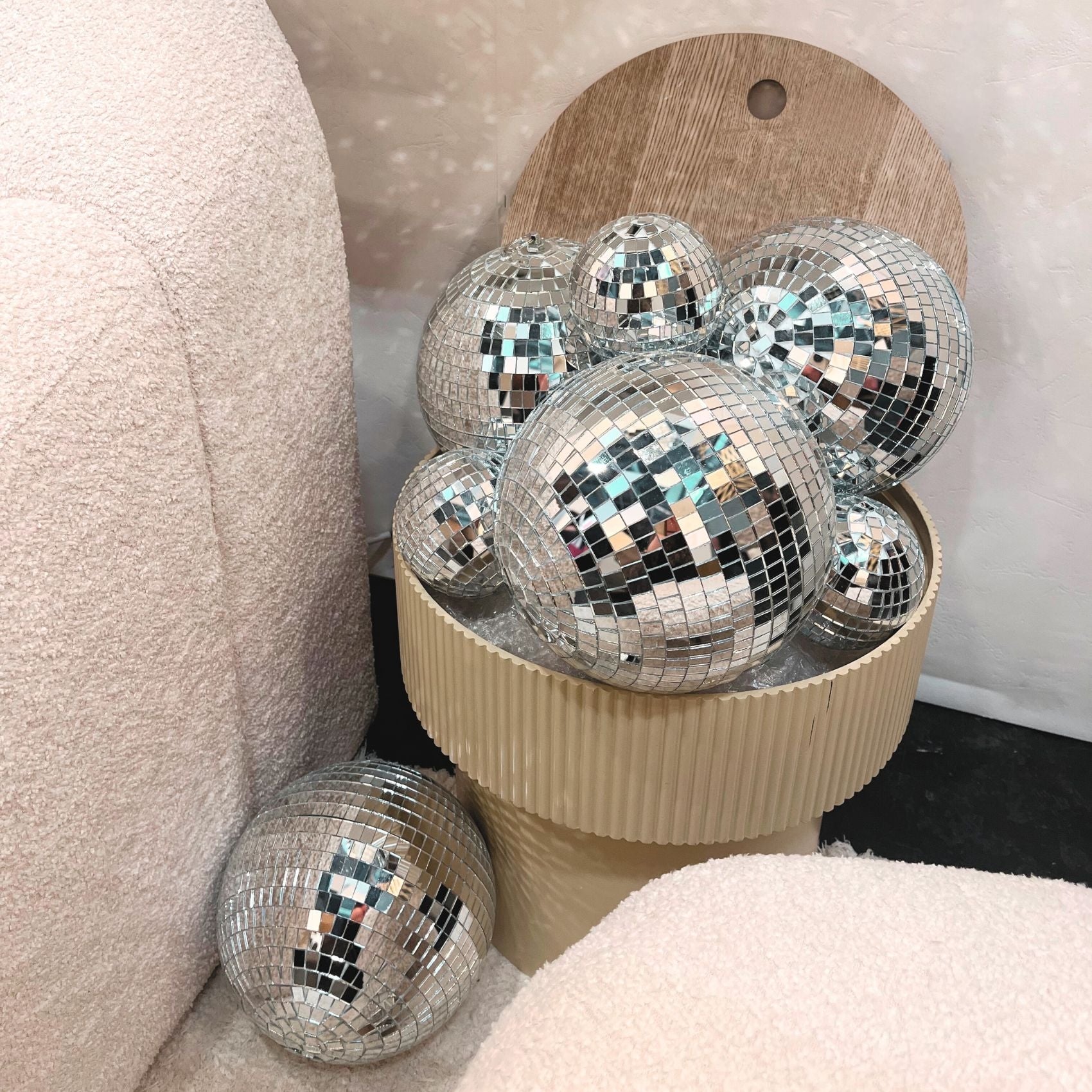 Boule à facettes disco - Argent - 20x20 cm - Verre - 3
