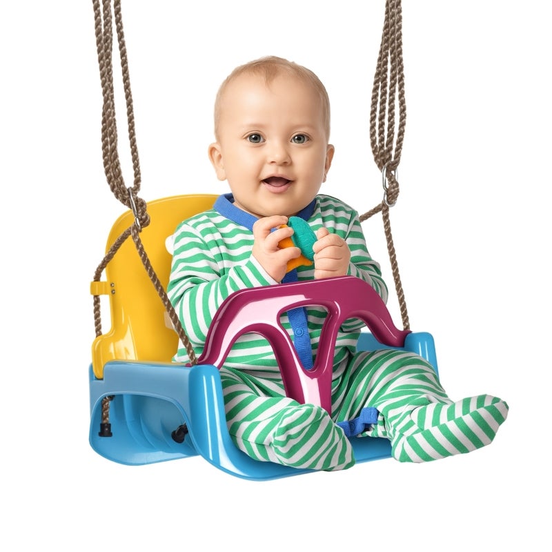 Balancoire Exterieur-Balancoire Bebe Dès 6 Mois,Siege Balancoire Bebeavec Ceinture De Sécurité Et Corde Réglable,Balancoire Enfant pour Une Utilisation Intérieure Et Extérieure(Rouge