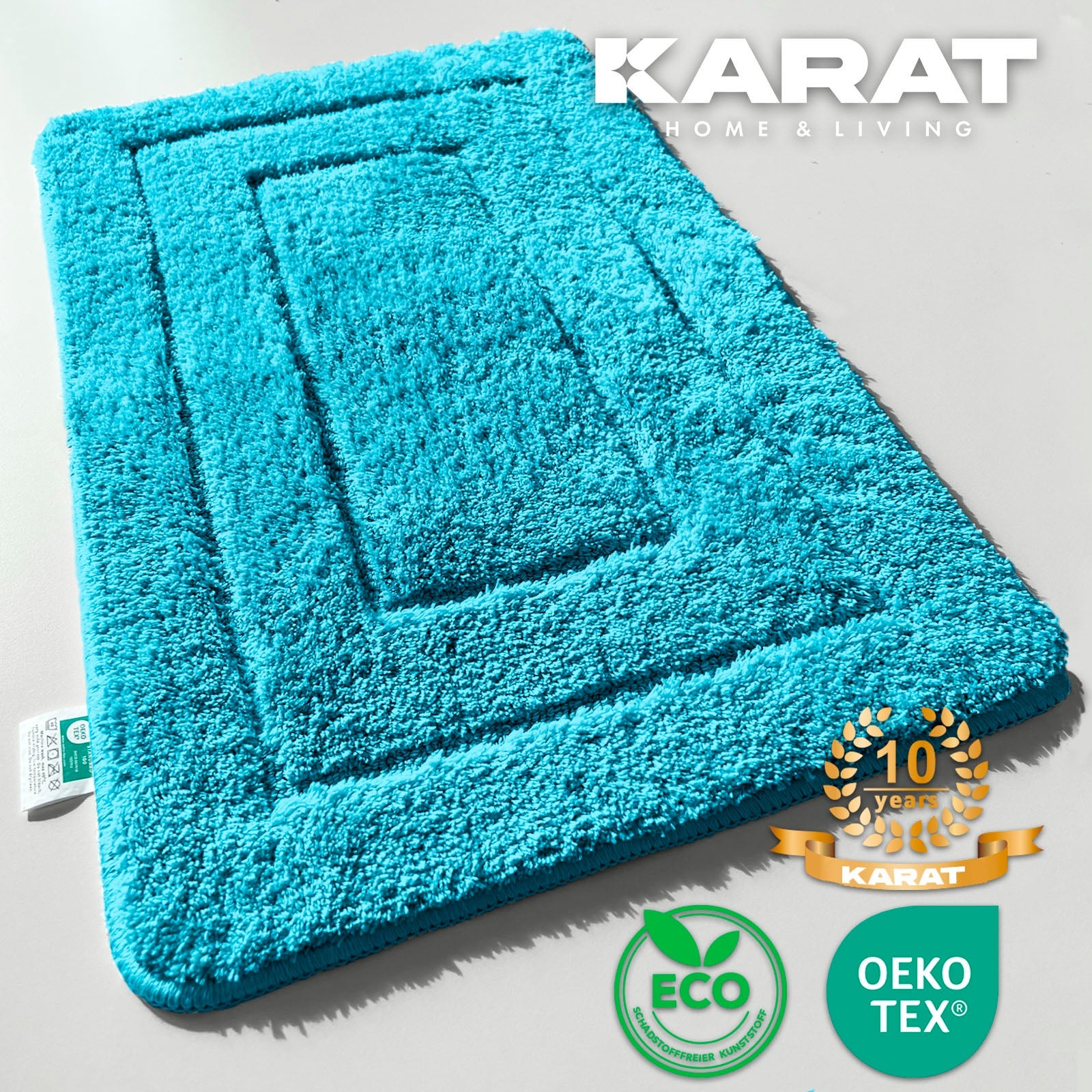 Tapis De Bain Antidérapant Vert 88x40cm – PVC Sans BPA Avec 2 Crochets Inclus