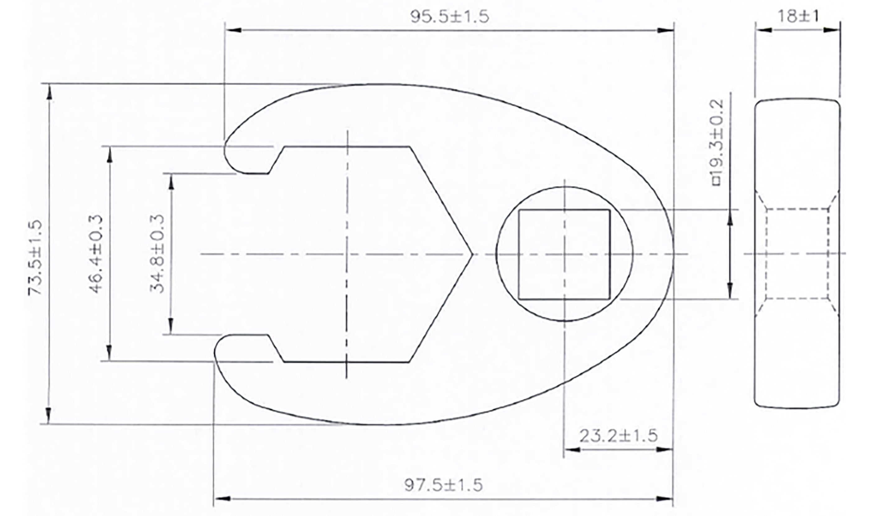 Clé col de cygne | 20 mm (3/4) | 46 mm - 2