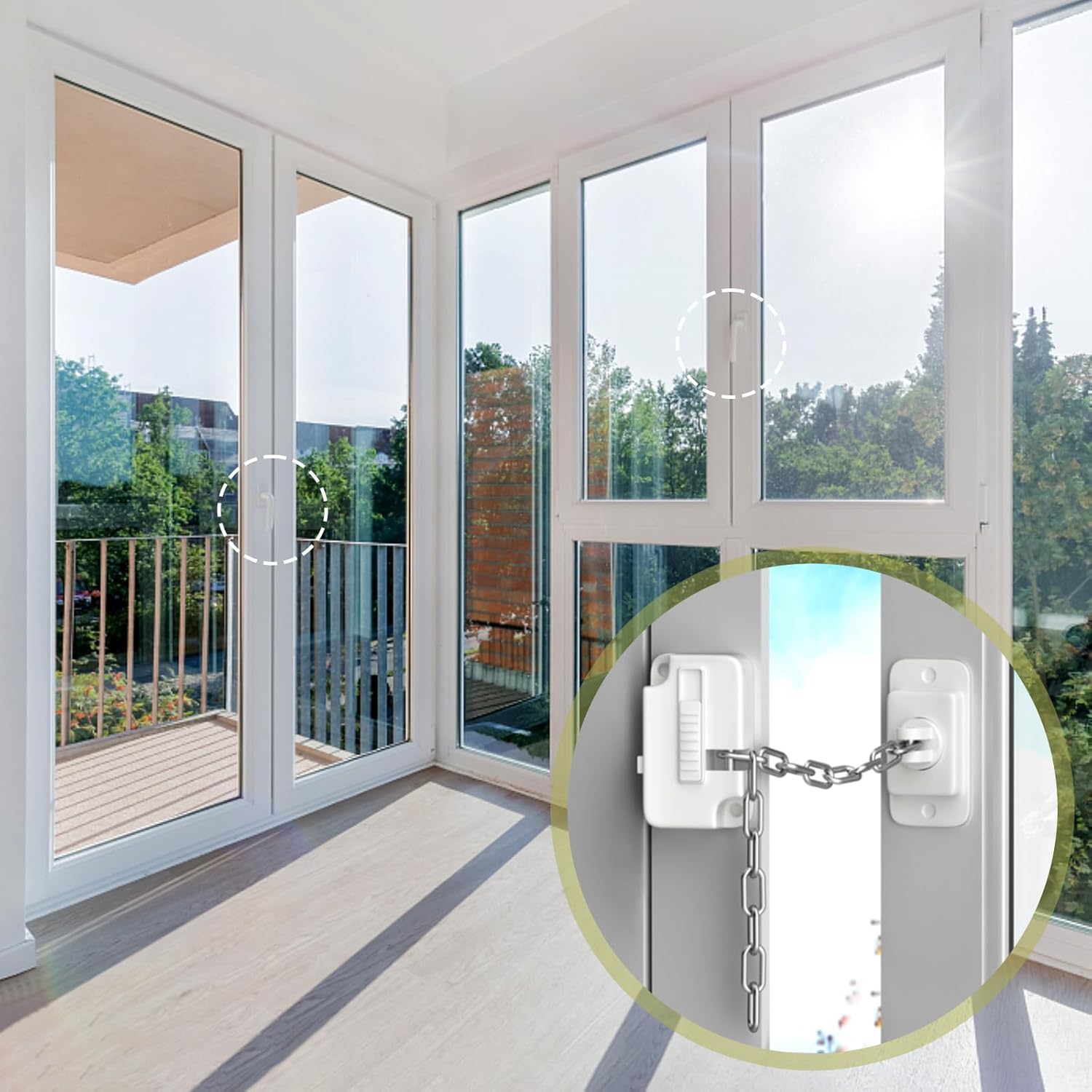 Limitatori Di Sicurezza Per Finestre - Protezione Bambini E Animali Domestici, Regolabile E Facile Da Installare (Bianco) - Foto 2