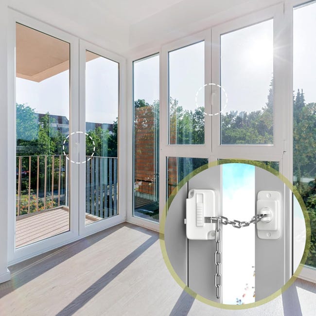 Limitatori Di Sicurezza Per Finestre - Protezione Bambini E Animali Domestici, Regolabile E Facile Da Installare (Bianco) - Foto 2