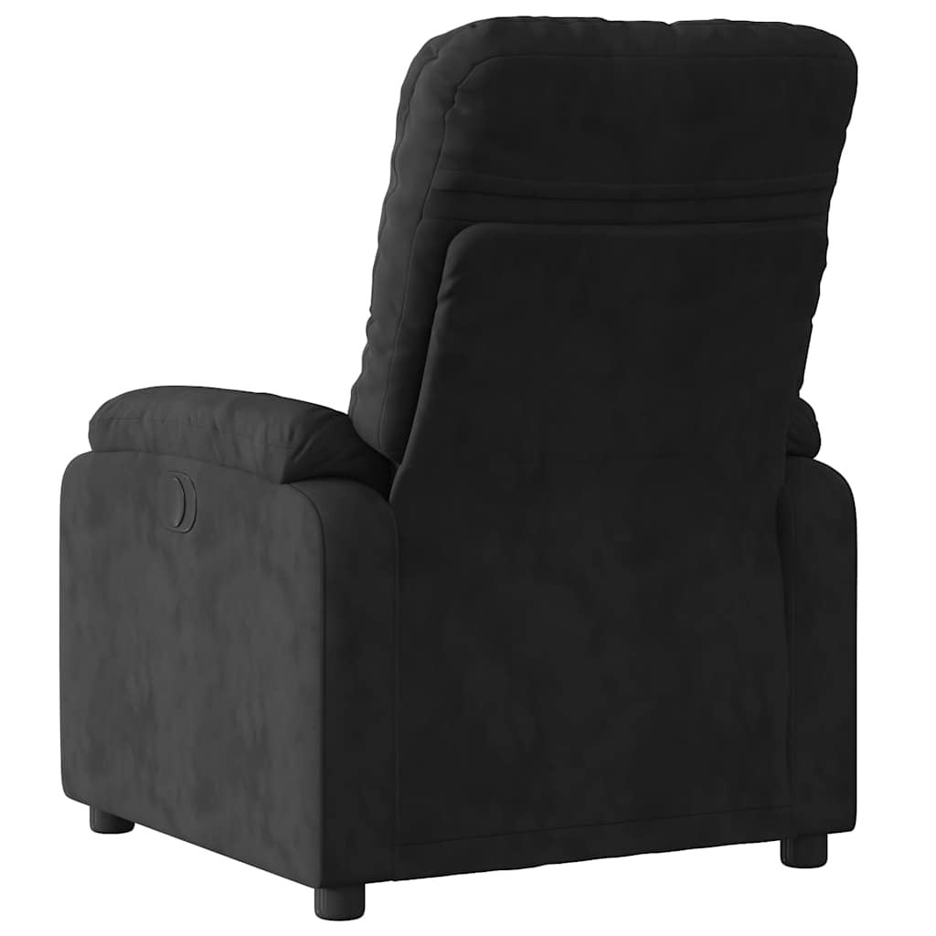Fauteuil de Salon，Chaise，Fauteuil inclinable de massage noir tissu microfibre - 4